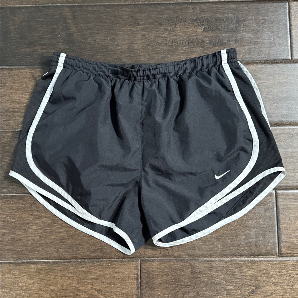❤️3/$30 Nike Dri-Fit Black Athletic Running Shorts with White Trim